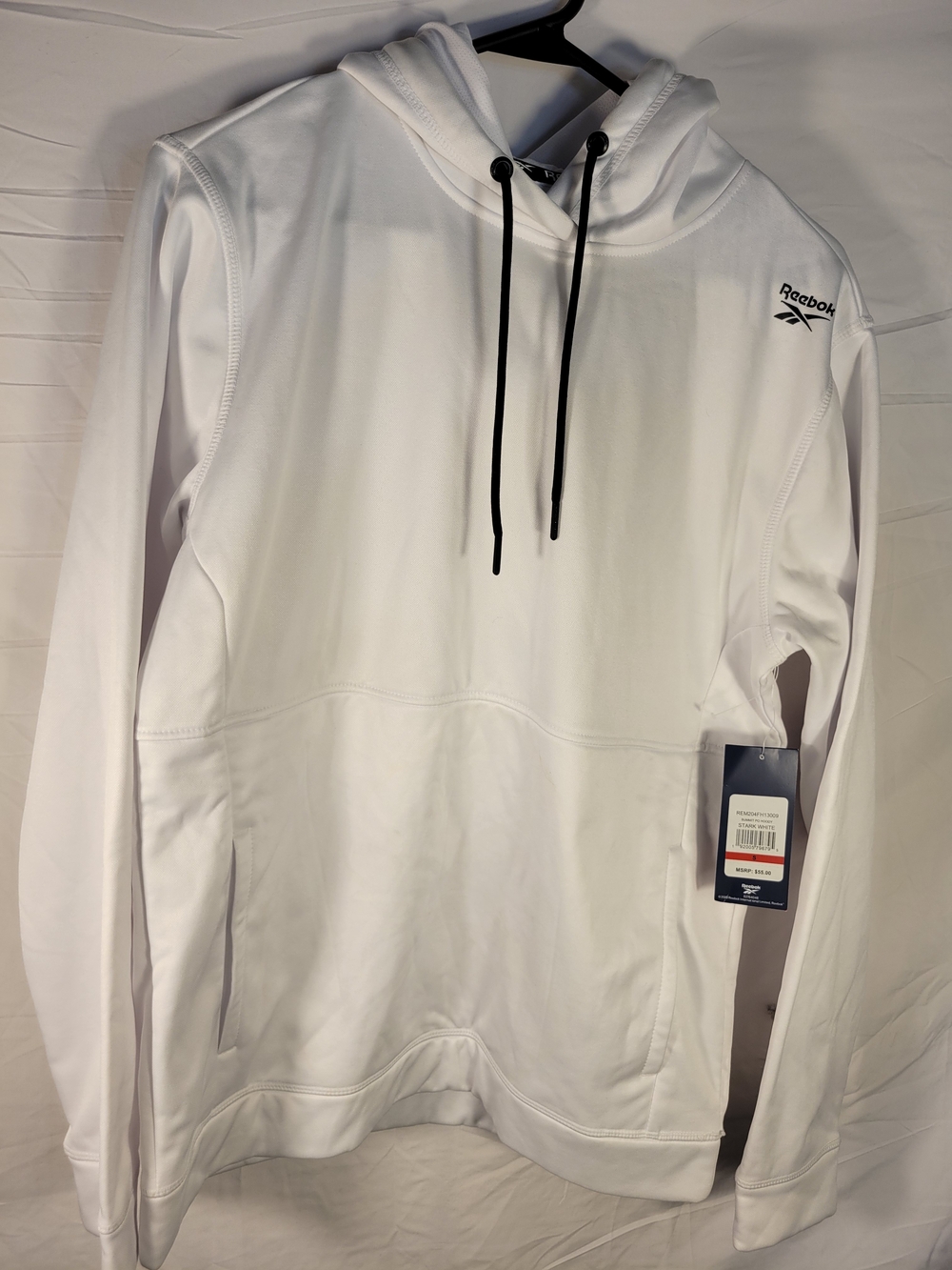 Reebok White Hoodie with Black Accents Men's Size S